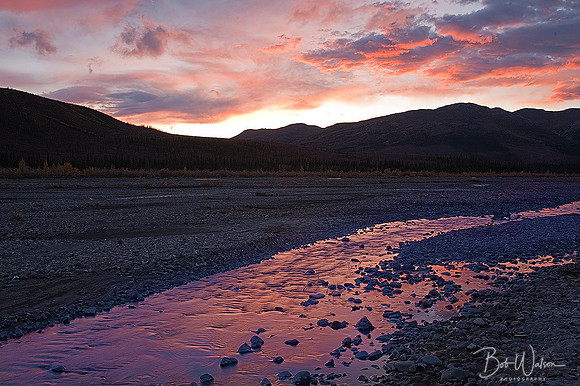 Sunset on Teklanika River Valley