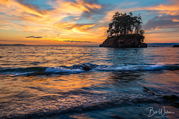 A fiery sunset at Crescent Beach, part of Salt Creek Recreation Area.