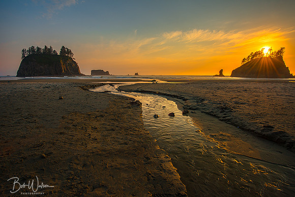 Sunset at Second Beach, Olympic National Park, Washington
