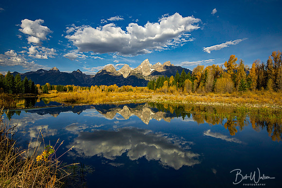 Autumn morning as viewed from Schwabacher Landing, Grand Teton National Park