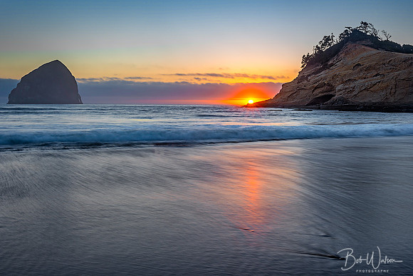 Sunset at Cape Kiwanda, Pacific City, Oregon