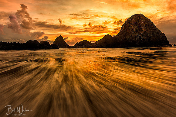 Sundown at Seal Rock Beach, Oregon