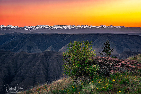 Imnaha River Canyon, Oregon. with Seven Devil Mountains, Idaho