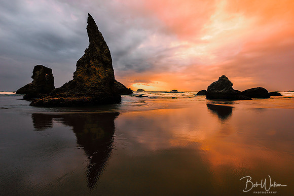 Sunset on Wizard's Hat, Bandon Beach, Oregon