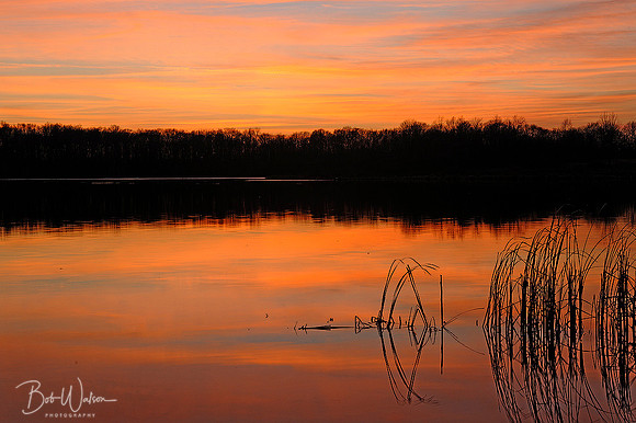 Sunset on Worster Lake, Potato Creek State Park, Indiana