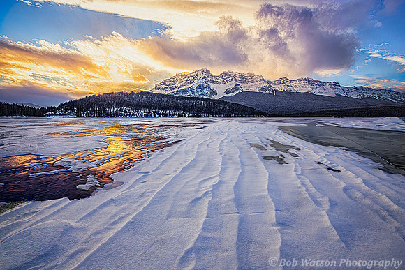 Sastrugi, Lake Minnewanka, Banff National Park, Canada