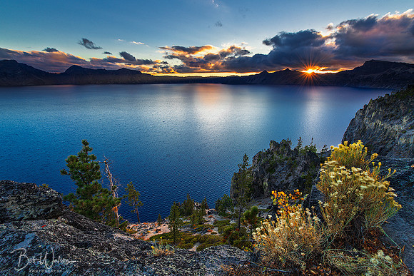 Autumn Sunset, Crater Lake, Crater Lake National Park, Oregon