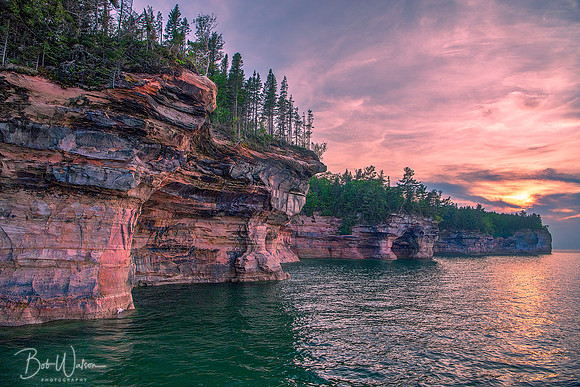 Pictured Rocks National Lakeshore at Sunset