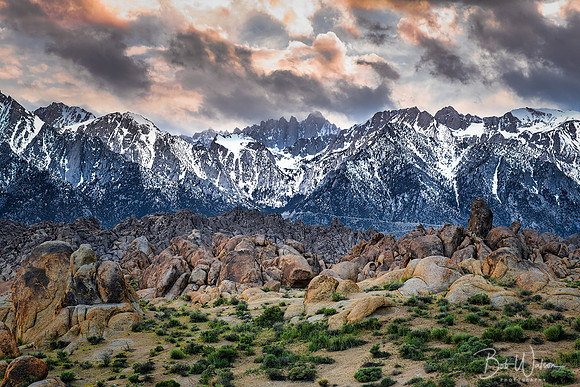 Sunset at Alabama Hills National Scenic Area, California