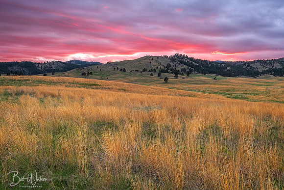 Sunset on the prairie at Wind Cave National Park, South Dakota
