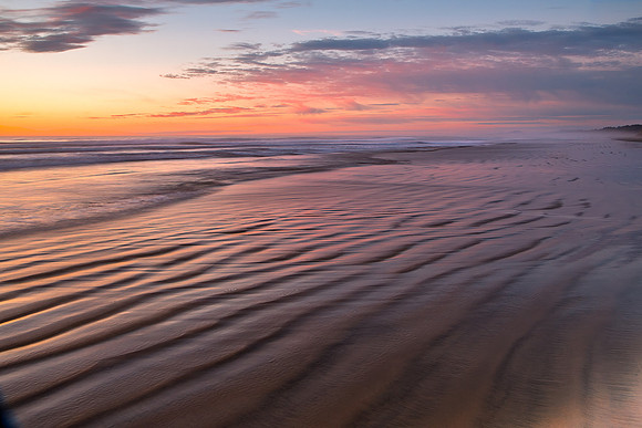 Twilight at Wave Rippled Seal Rock Beach, Oregon