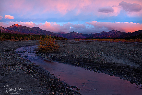 Sunset on Teklanika River Valley