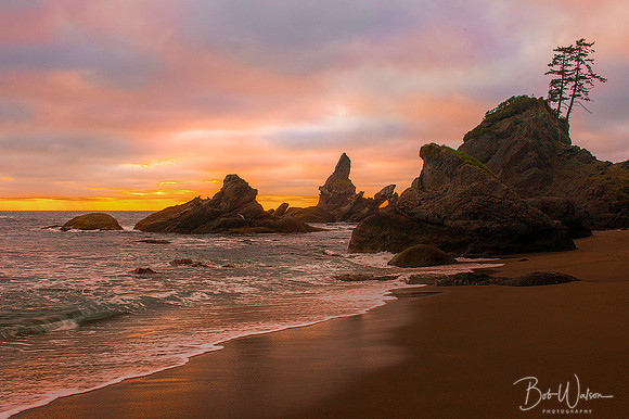 Sunset at Shi Shi Beach, Olympic National Park, Washington